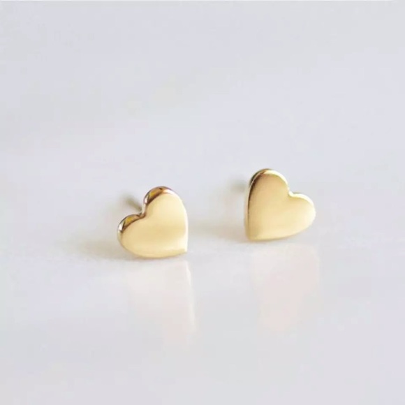 Stainless Steel Heart Stud Earrings - Picture 6 of 7
